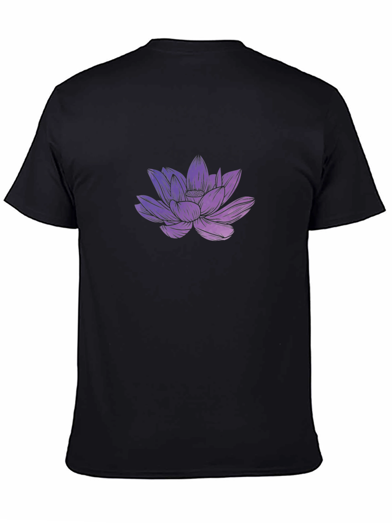 Lotus Flower Graphic Tee - Black
