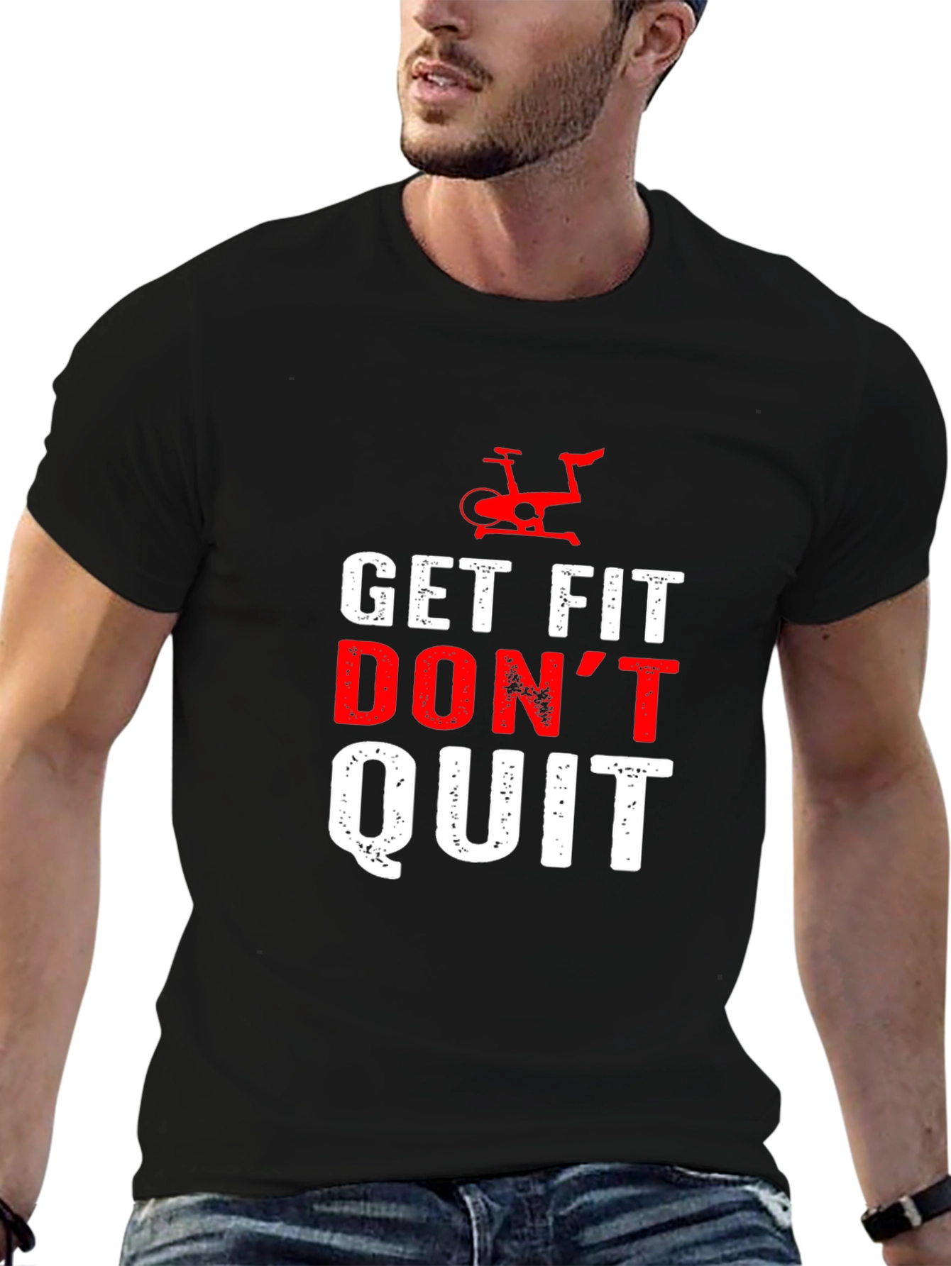 Get Fit Dont Quit Black T-Shirt