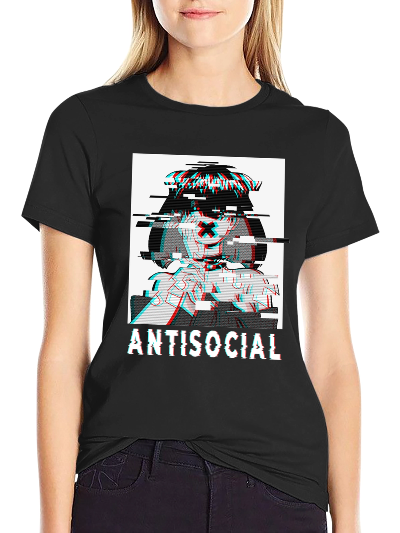 Antisocial Glitch Anime T-Shirt