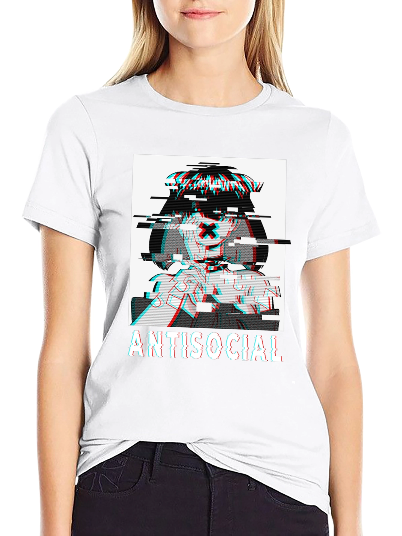 Antisocial Glitch Anime T-Shirt