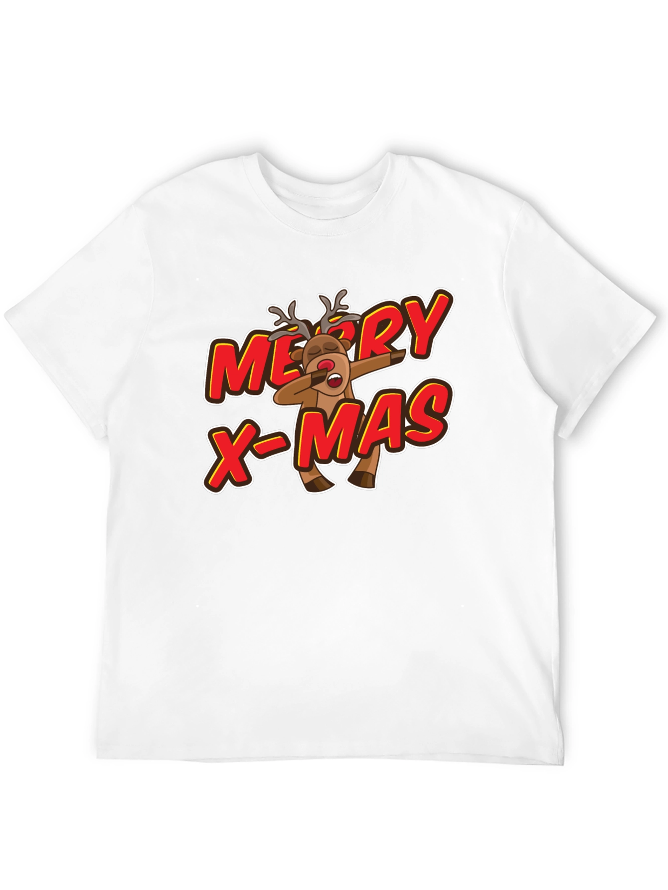 Merry X-Mas Reindeer Dabbing Graphic Tee
