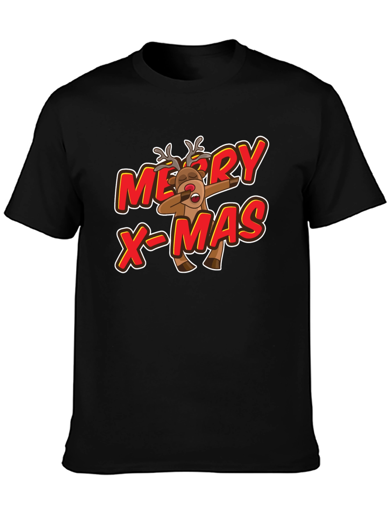 Merry X-Mas Reindeer Dabbing Graphic Tee