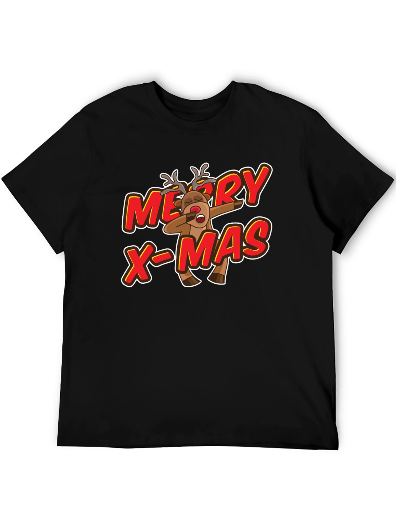 Merry X-Mas Reindeer Dabbing Graphic Tee