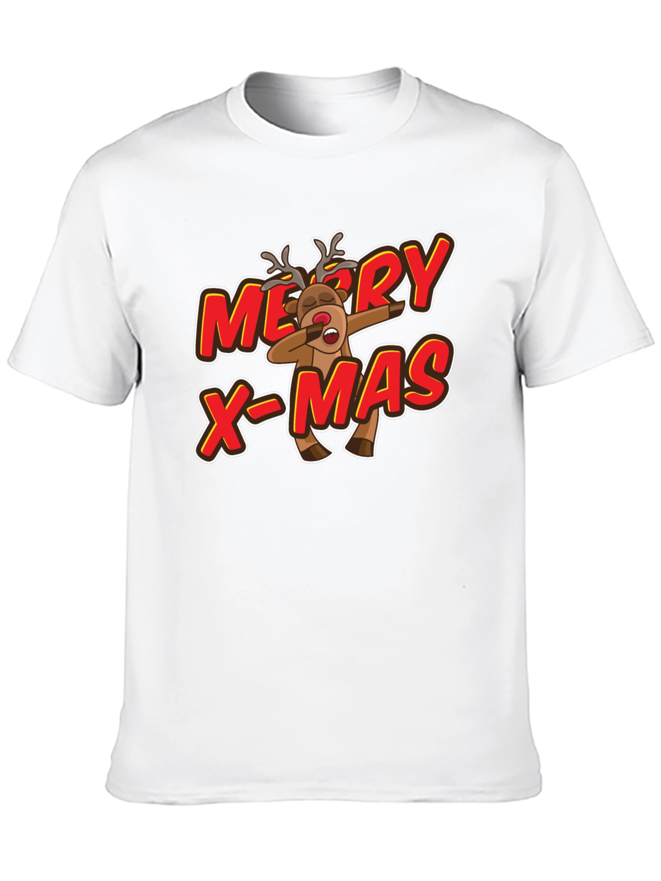 Merry X-Mas Reindeer Dabbing Graphic Tee