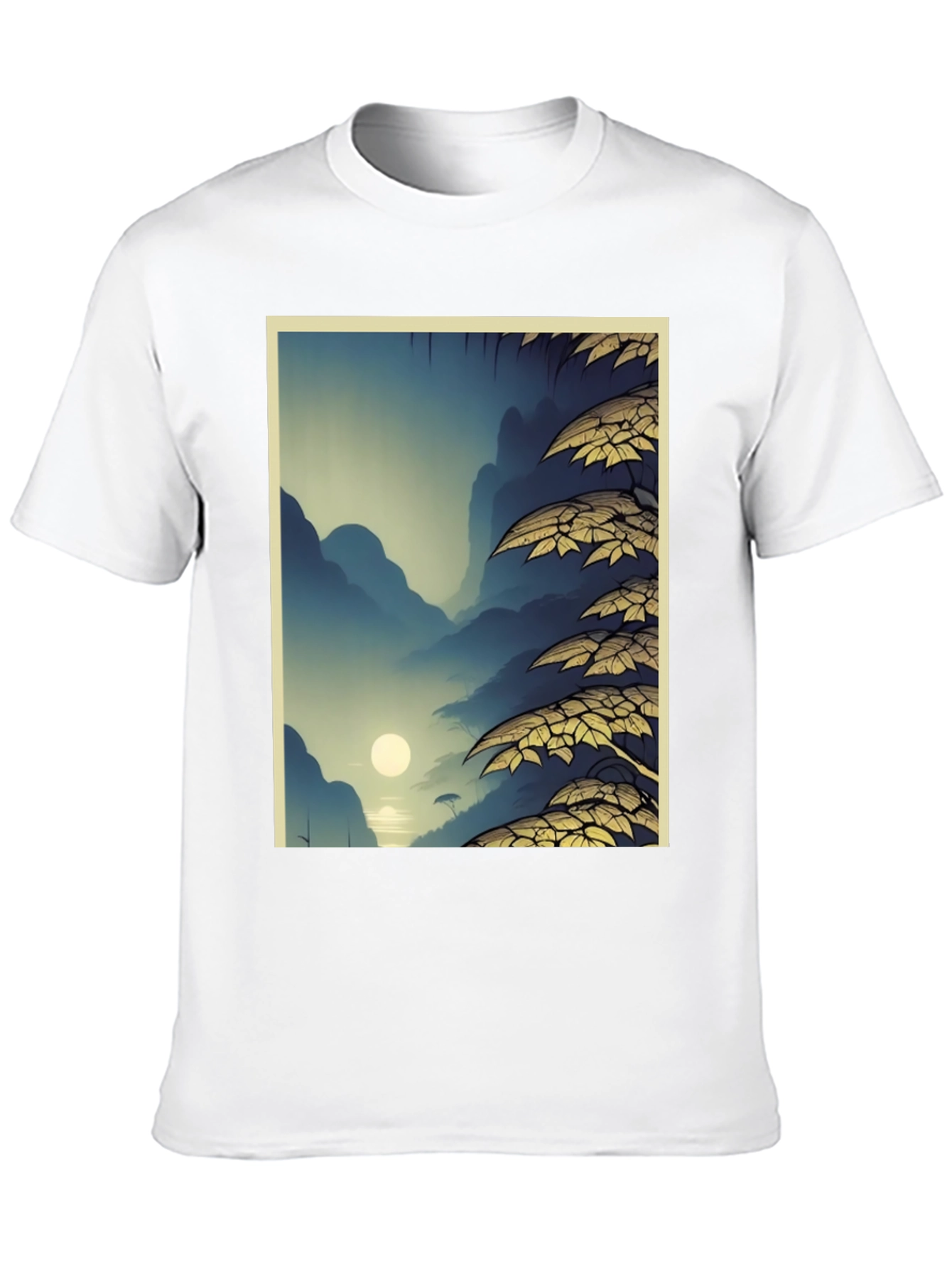 Nature Graphic Print Black T-Shirt