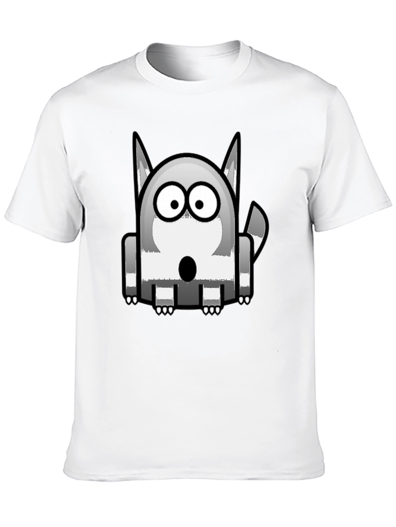 Cartoon Dog Graphic Print Black T-Shirt