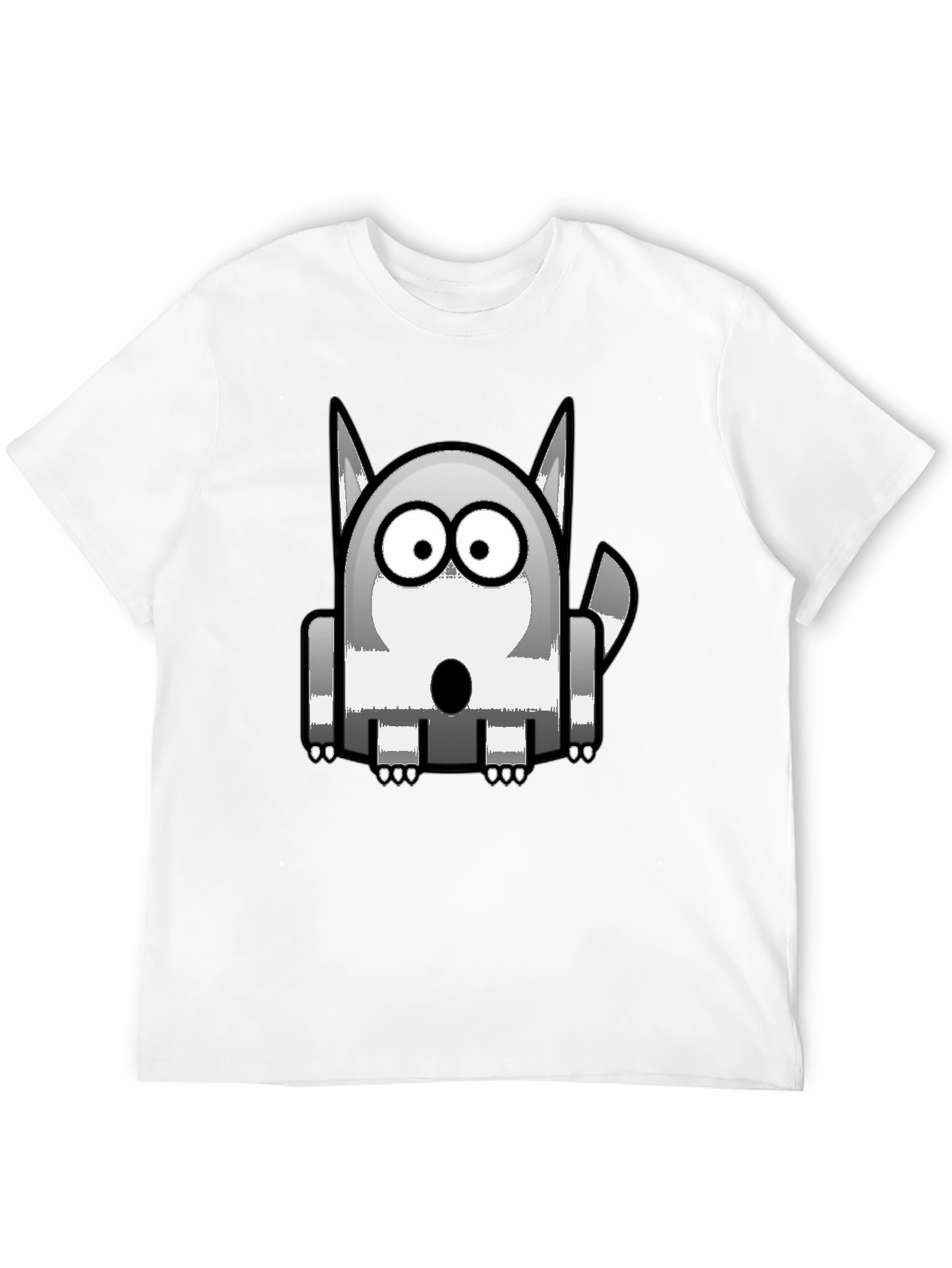 Cartoon Dog Graphic Print Black T-Shirt
