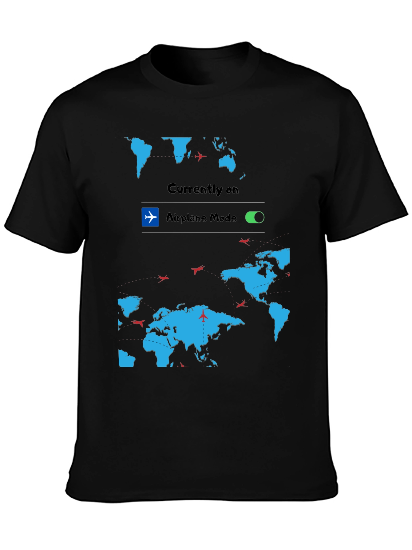 Airplane Mode World Map Graphic Tee