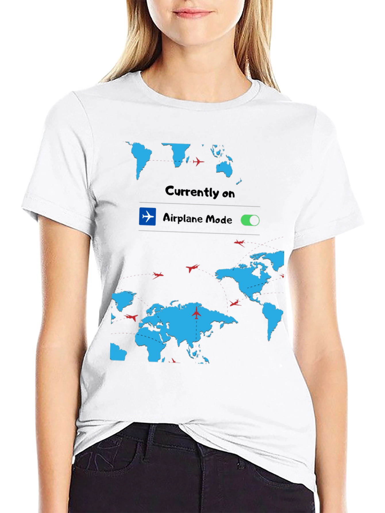 Airplane Mode World Map Graphic Tee