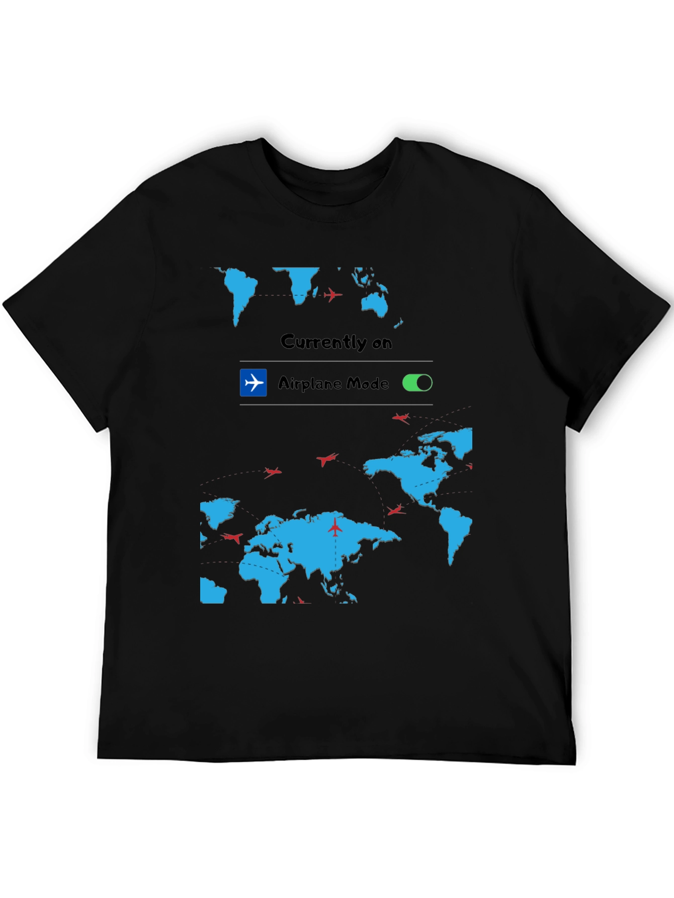 Airplane Mode World Map Graphic Tee