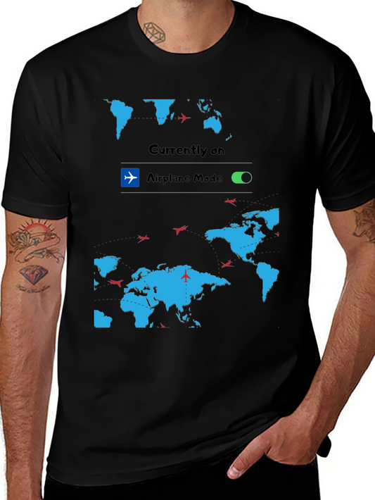 Airplane Mode World Map Graphic Tee