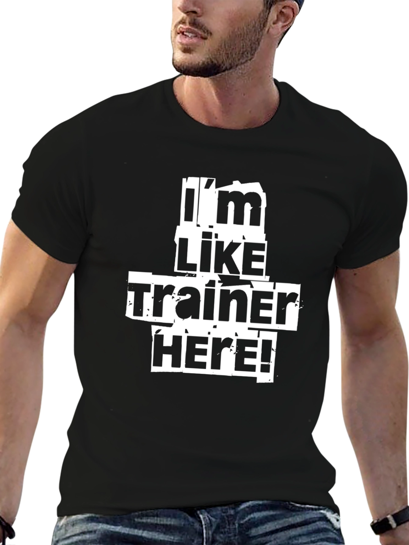Im Like Trainer Here! Black Graphic Tee