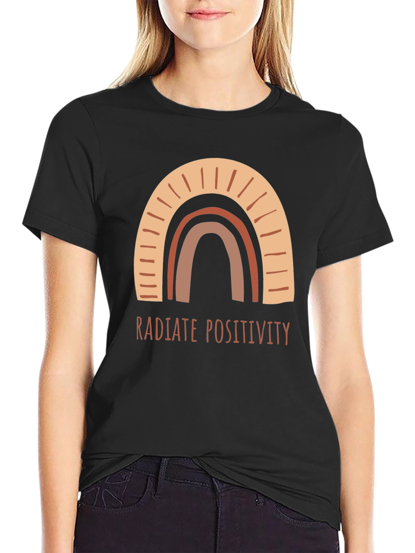 Radiate Positivity Rainbow Graphic Tee - Unisex