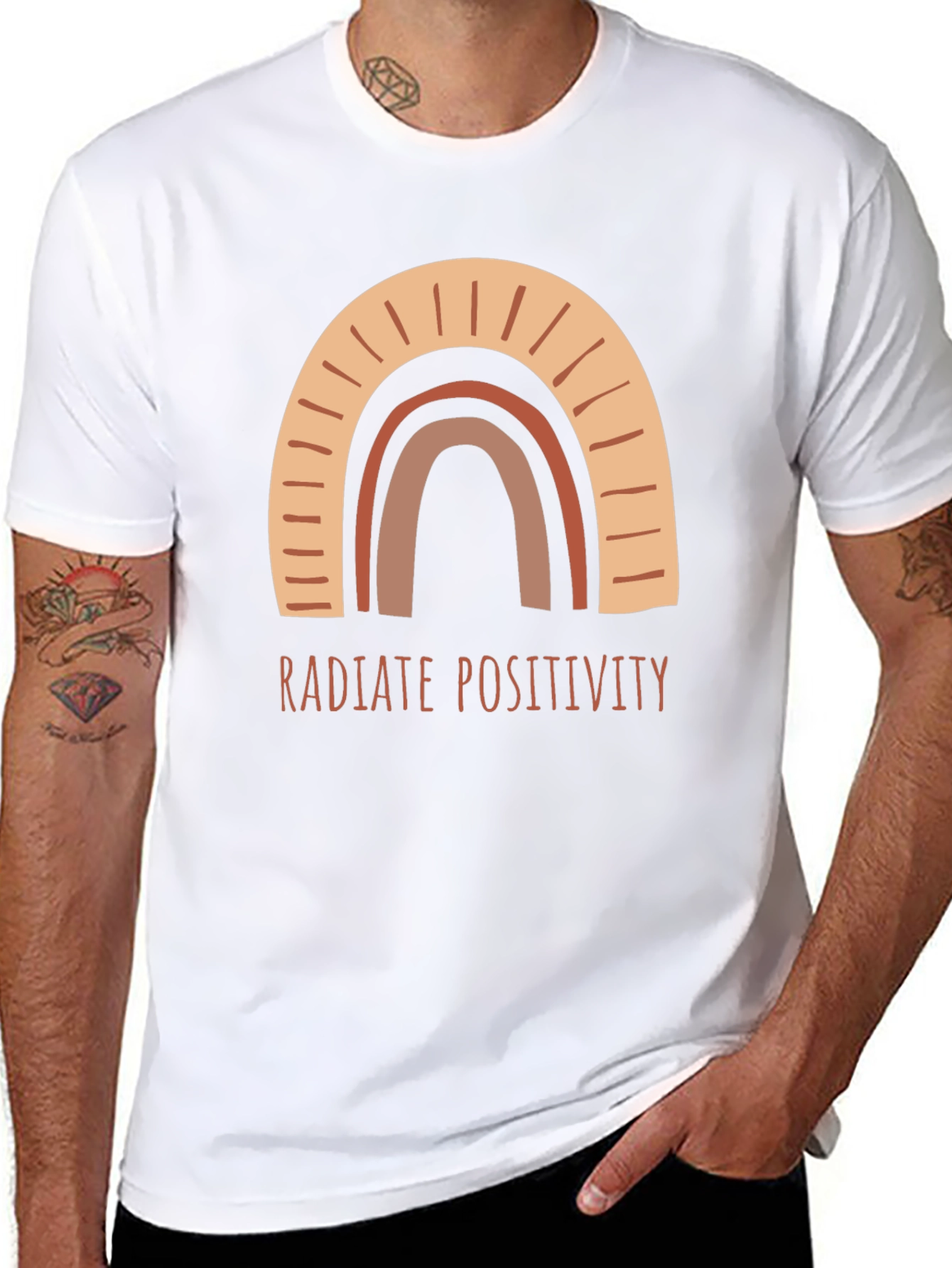 Radiate Positivity Rainbow Graphic Tee - Unisex