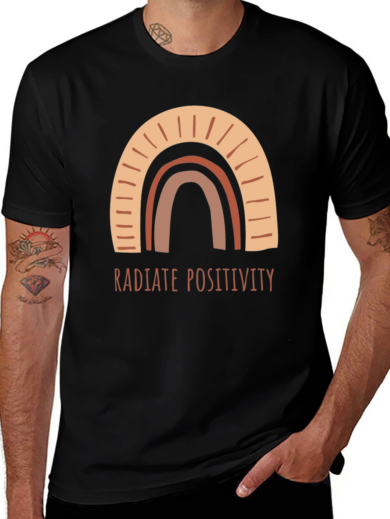 Radiate Positivity Rainbow Graphic Tee - Unisex