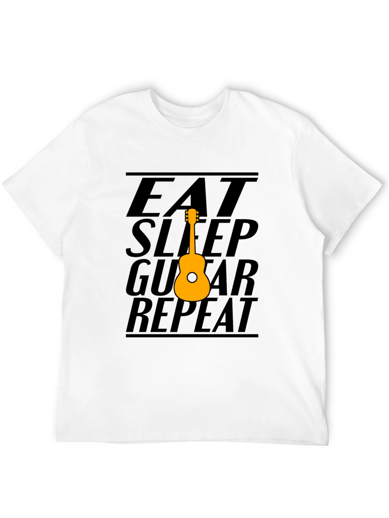 Eat Sleep Guitar Repeat Black T-Shirt