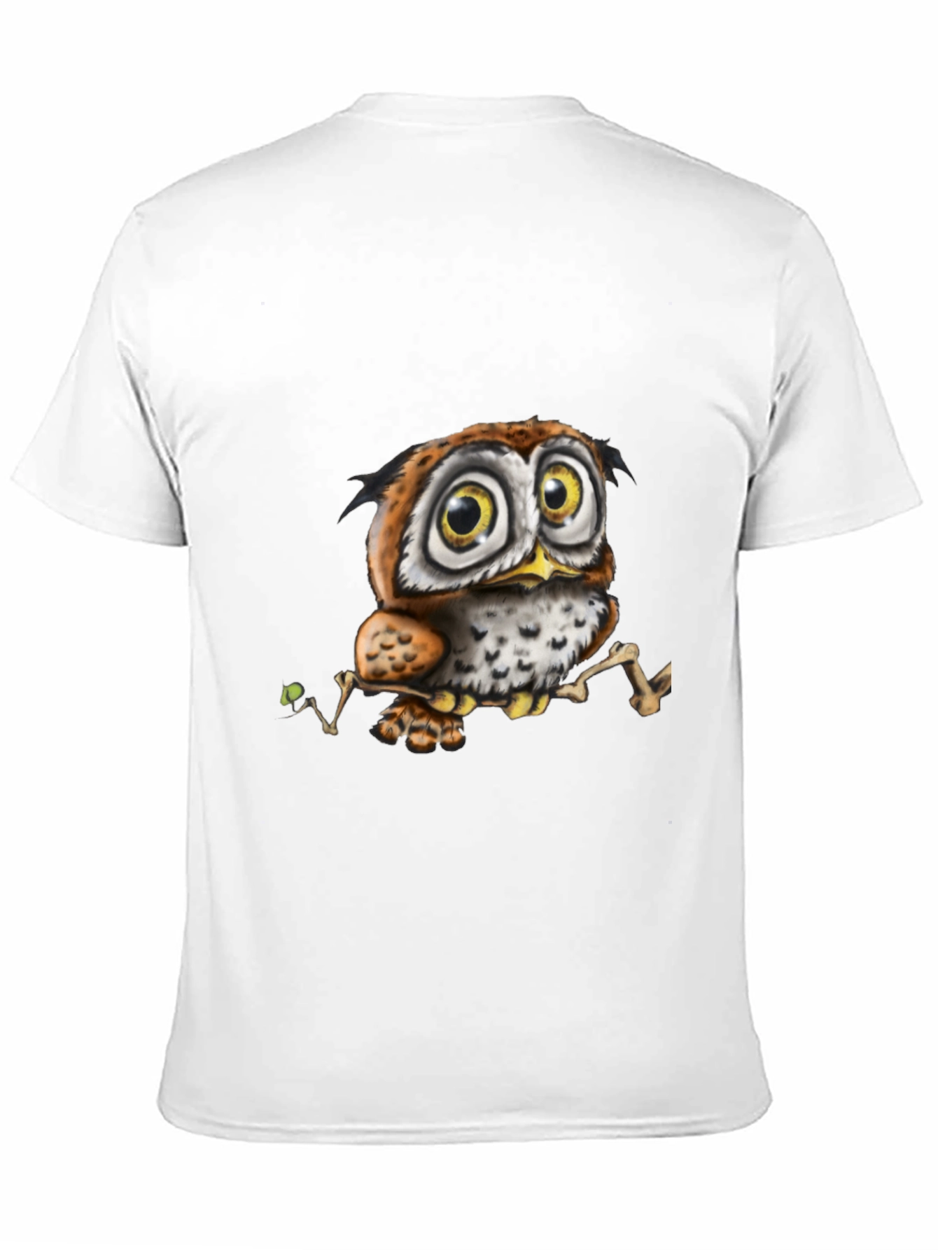 Cute Owl Graphic Tee - Black