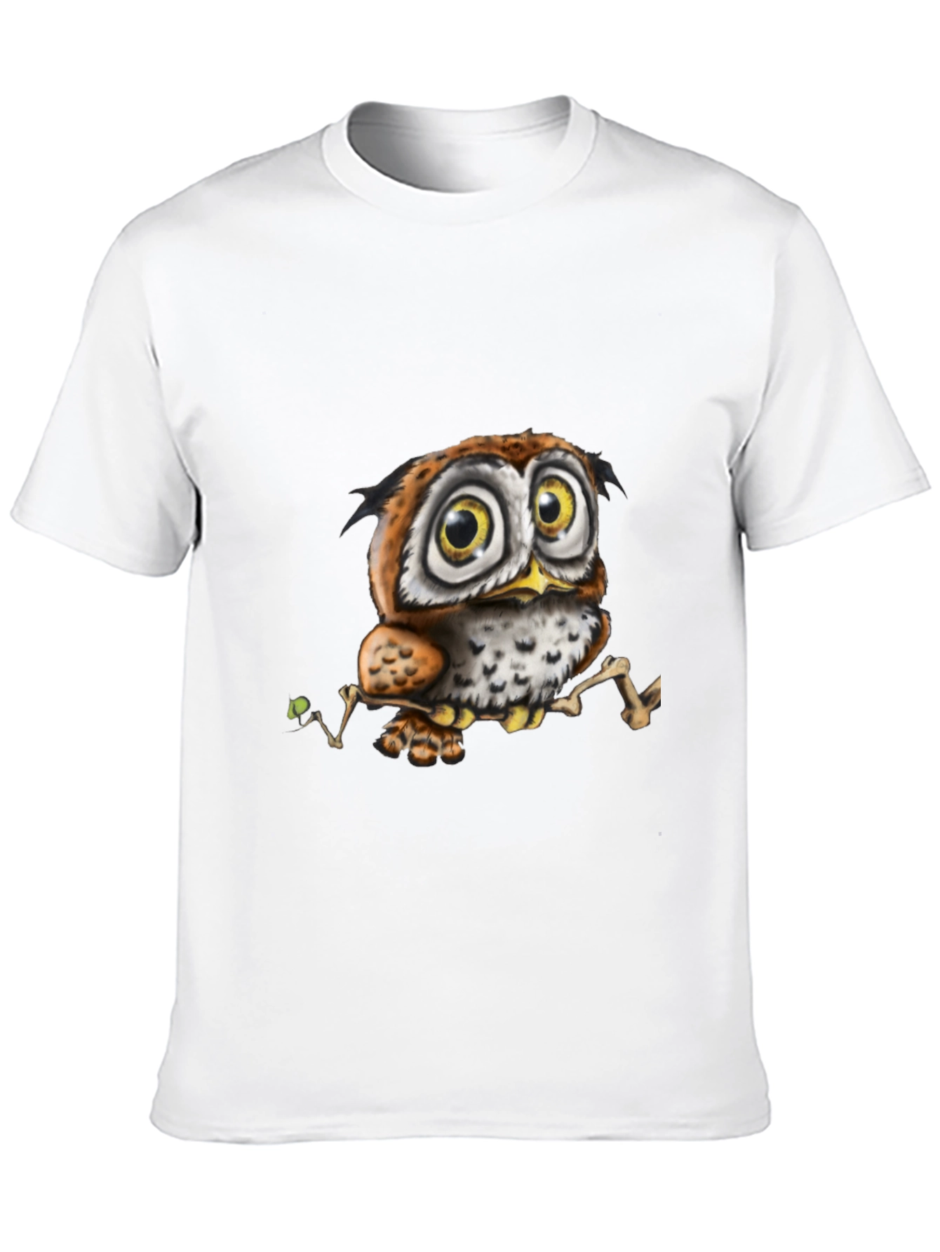 Cute Owl Graphic Tee - Black