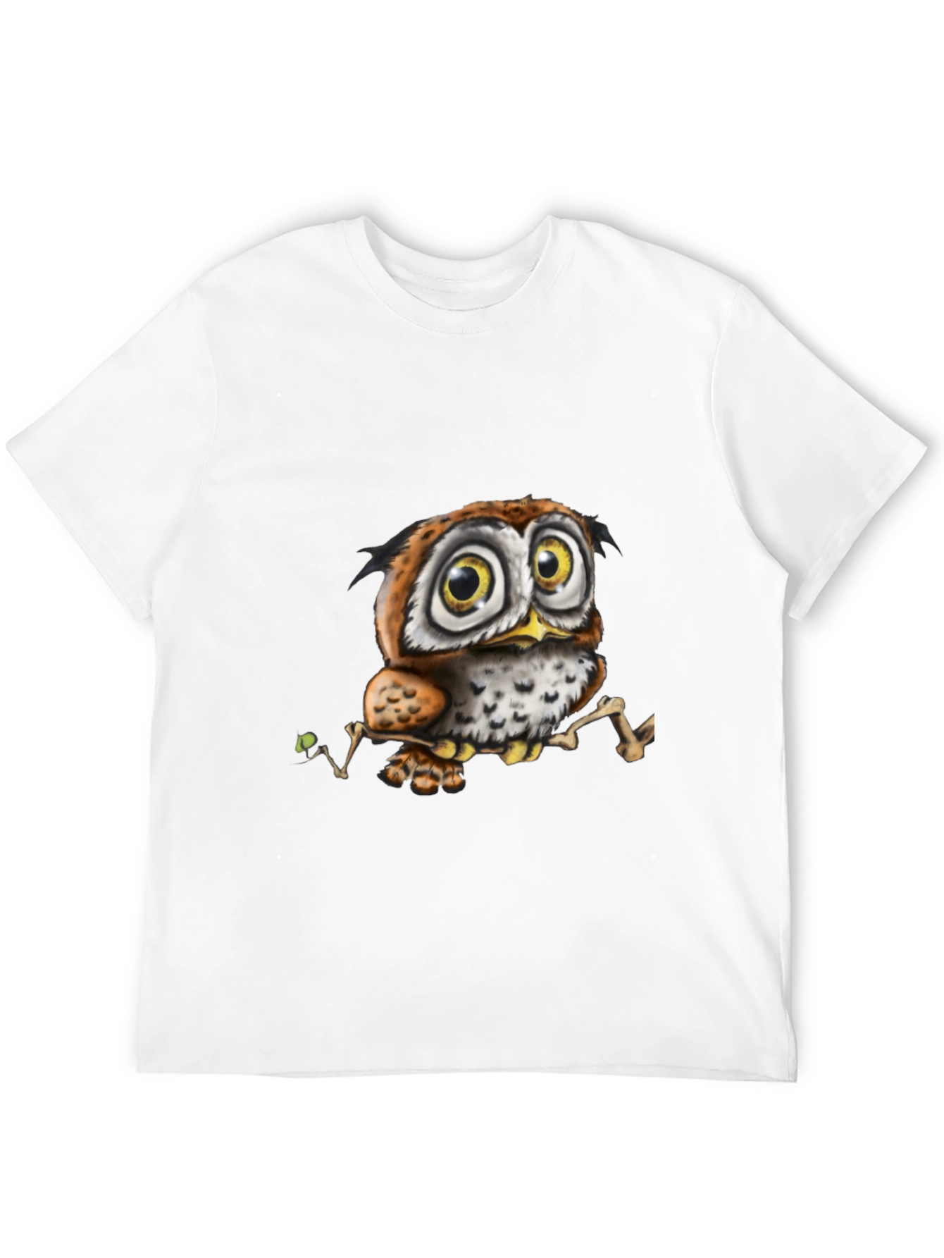 Cute Owl Graphic Tee - Black