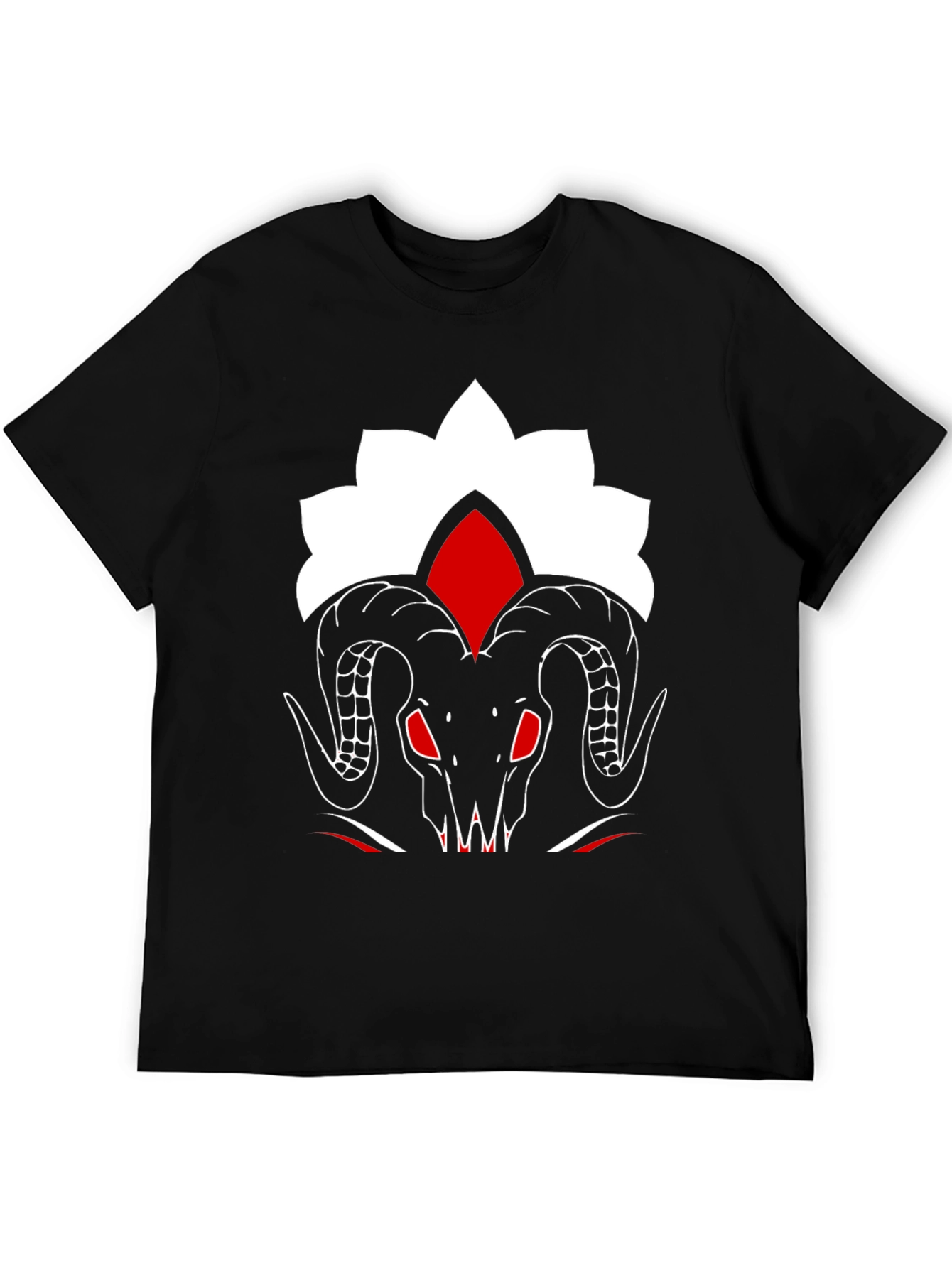 Ram Skull Graphic Tee - Stylish Black T-Shirt