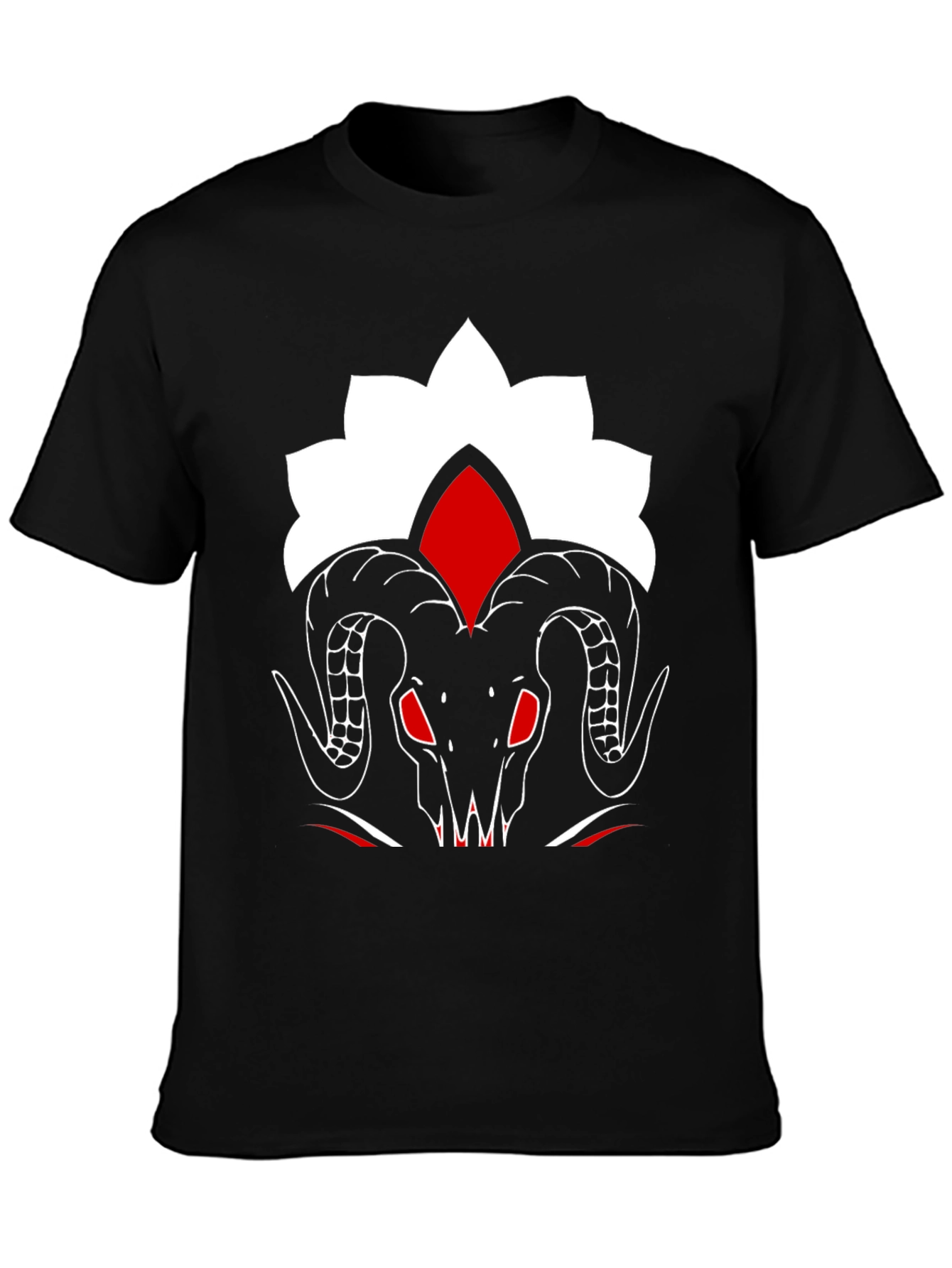 Ram Skull Graphic Tee - Stylish Black T-Shirt