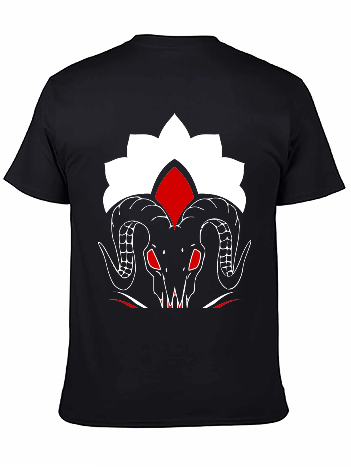 Ram Skull Graphic Tee - Stylish Black T-Shirt