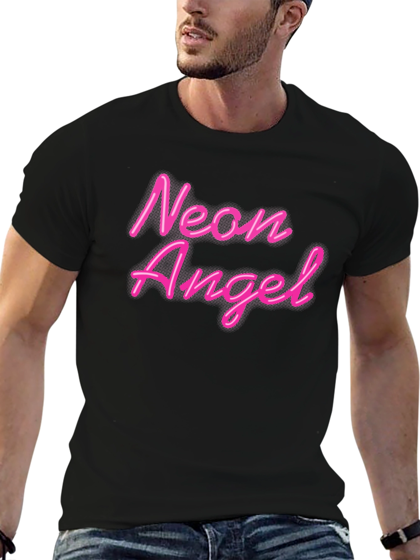 Neon Angel Black T-Shirt