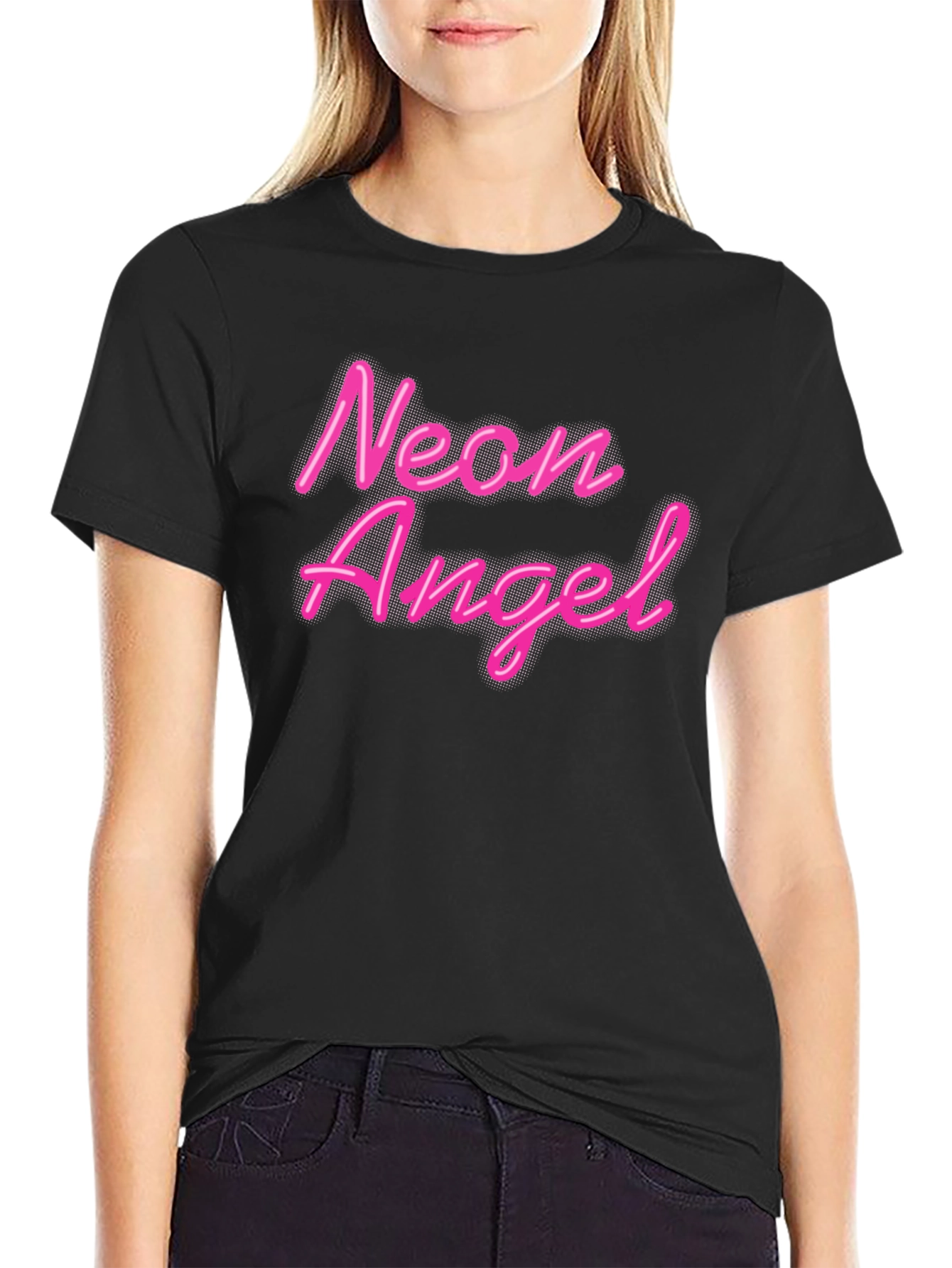 Neon Angel Black T-Shirt
