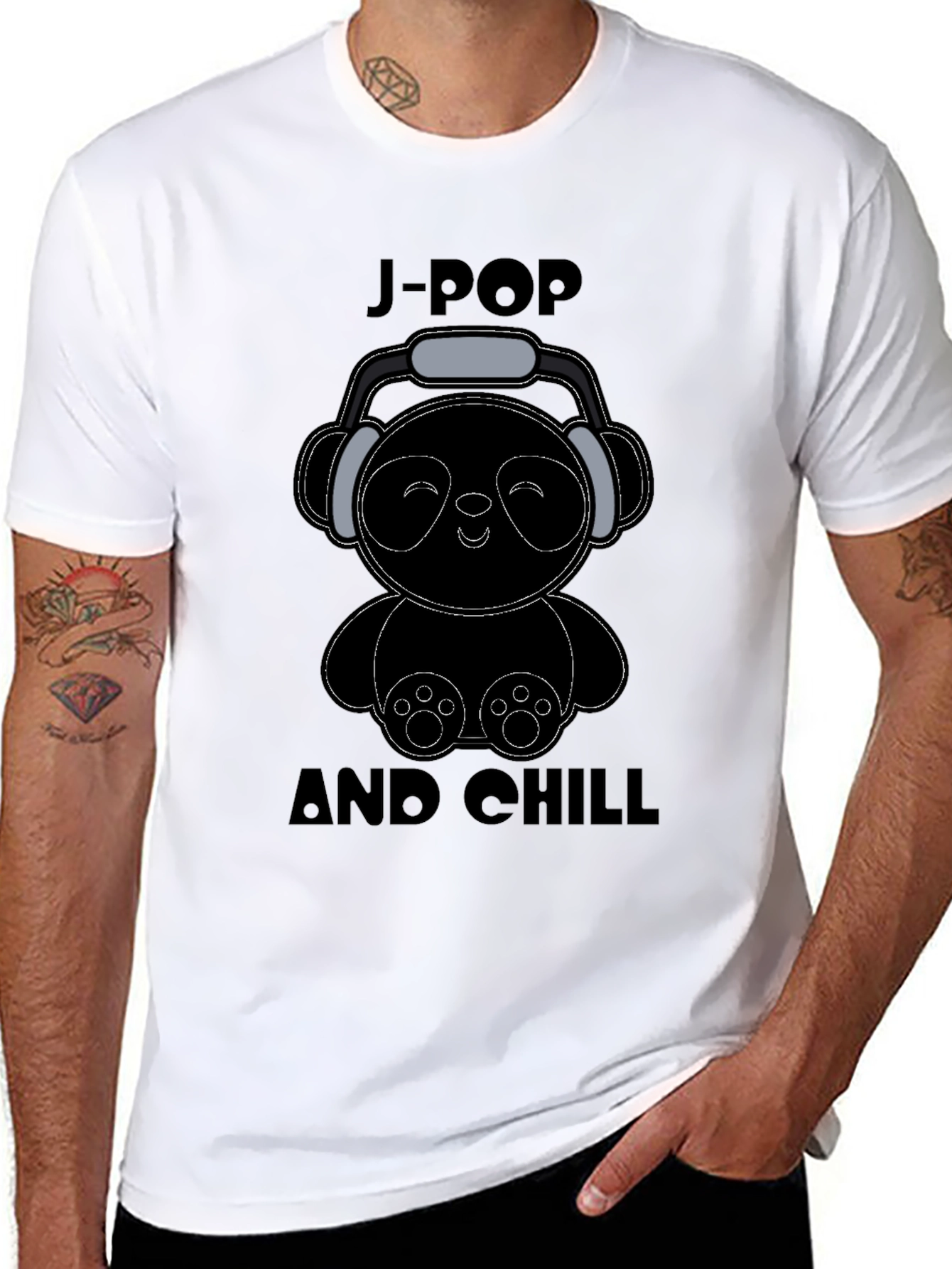 J-Pop and Chill Panda Graphic Tee
