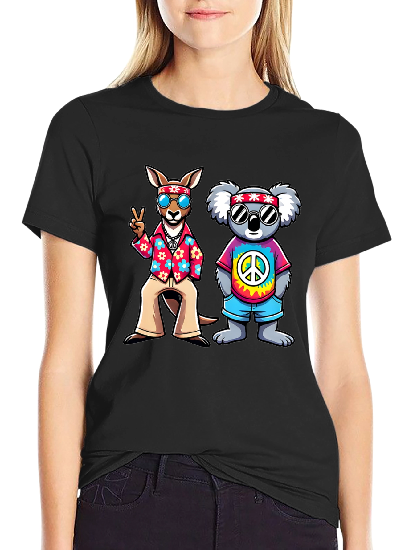 Hippie Kangaroo & Koala Graphic Tee
