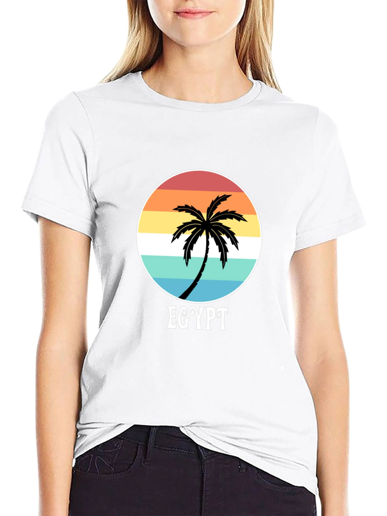 Egypt Palm Tree Sunset Graphic Tee