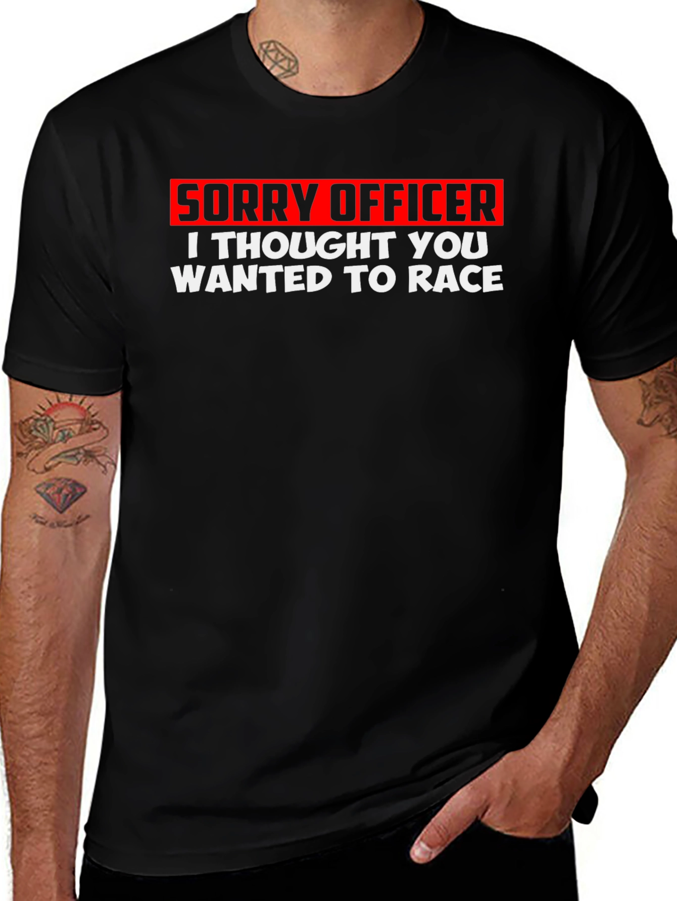 Sorry Officer T-Shirt - Funny Racing Tee