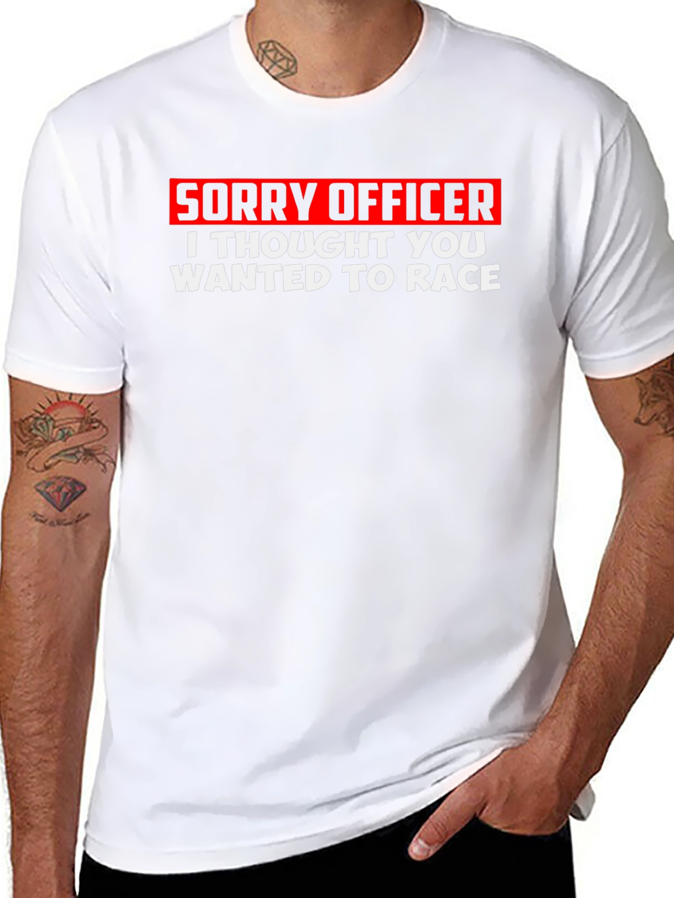 Sorry Officer T-Shirt - Funny Racing Tee
