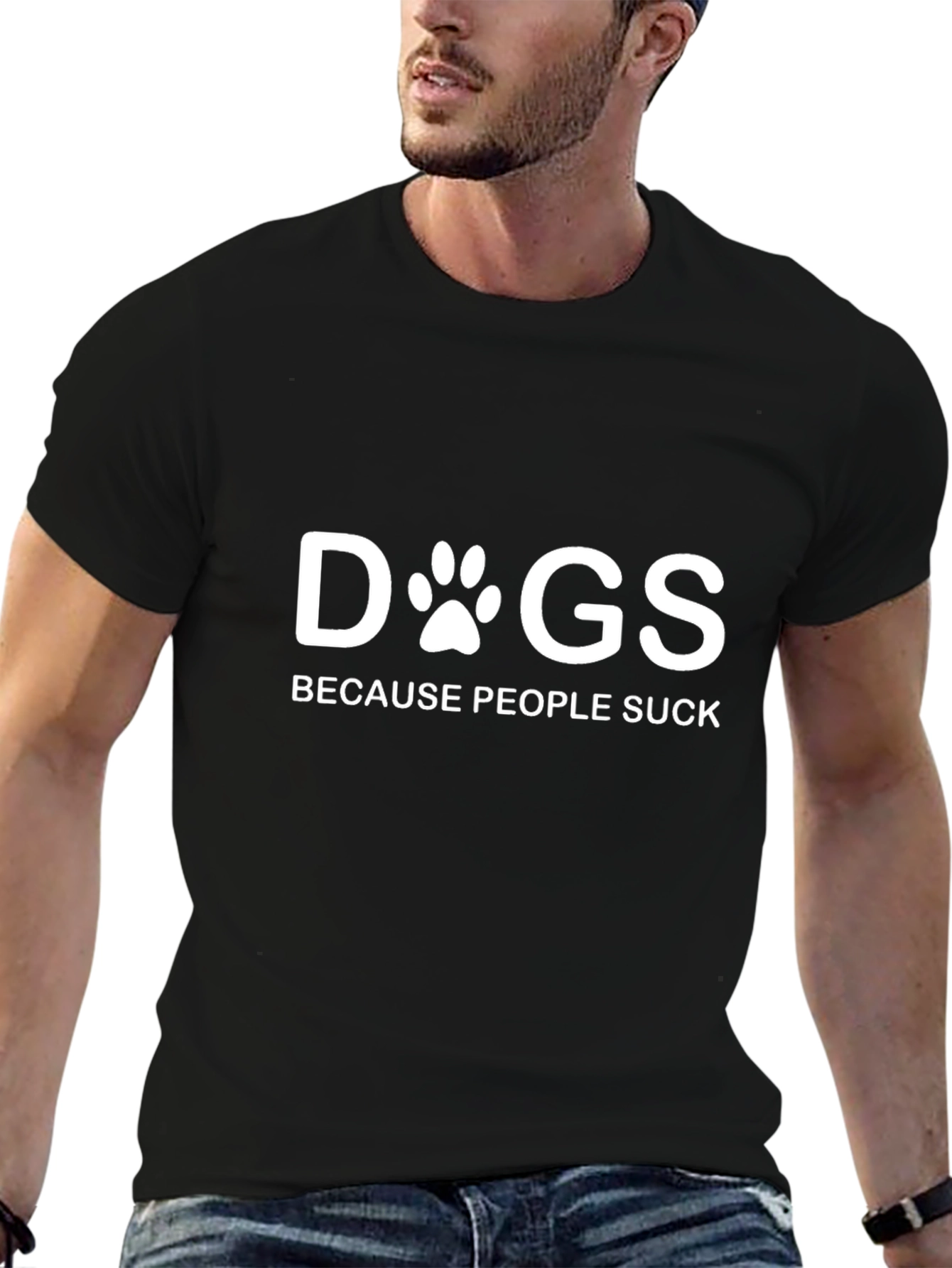 Dogs Because People Suck Graphic T-Shirt