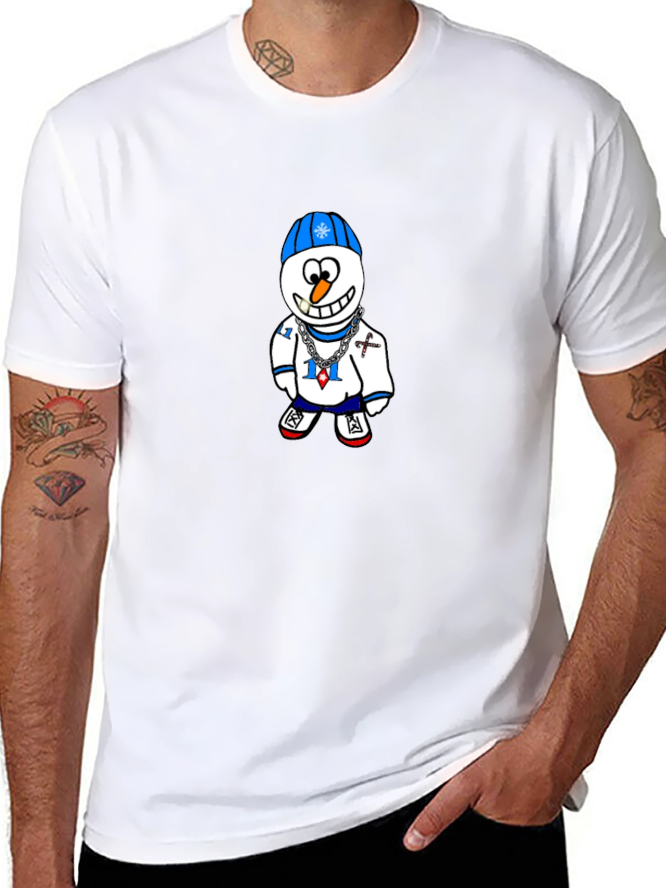 Hip Hop Snowman Graphic Tee