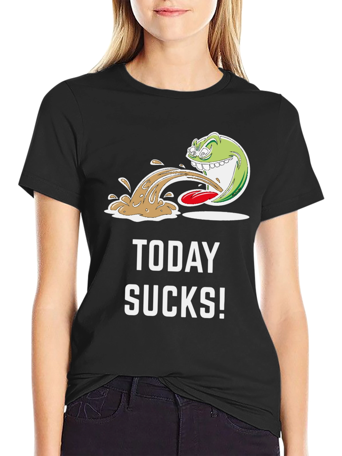 Today Sucks! Graphic T-Shirt - Black Crew Neck