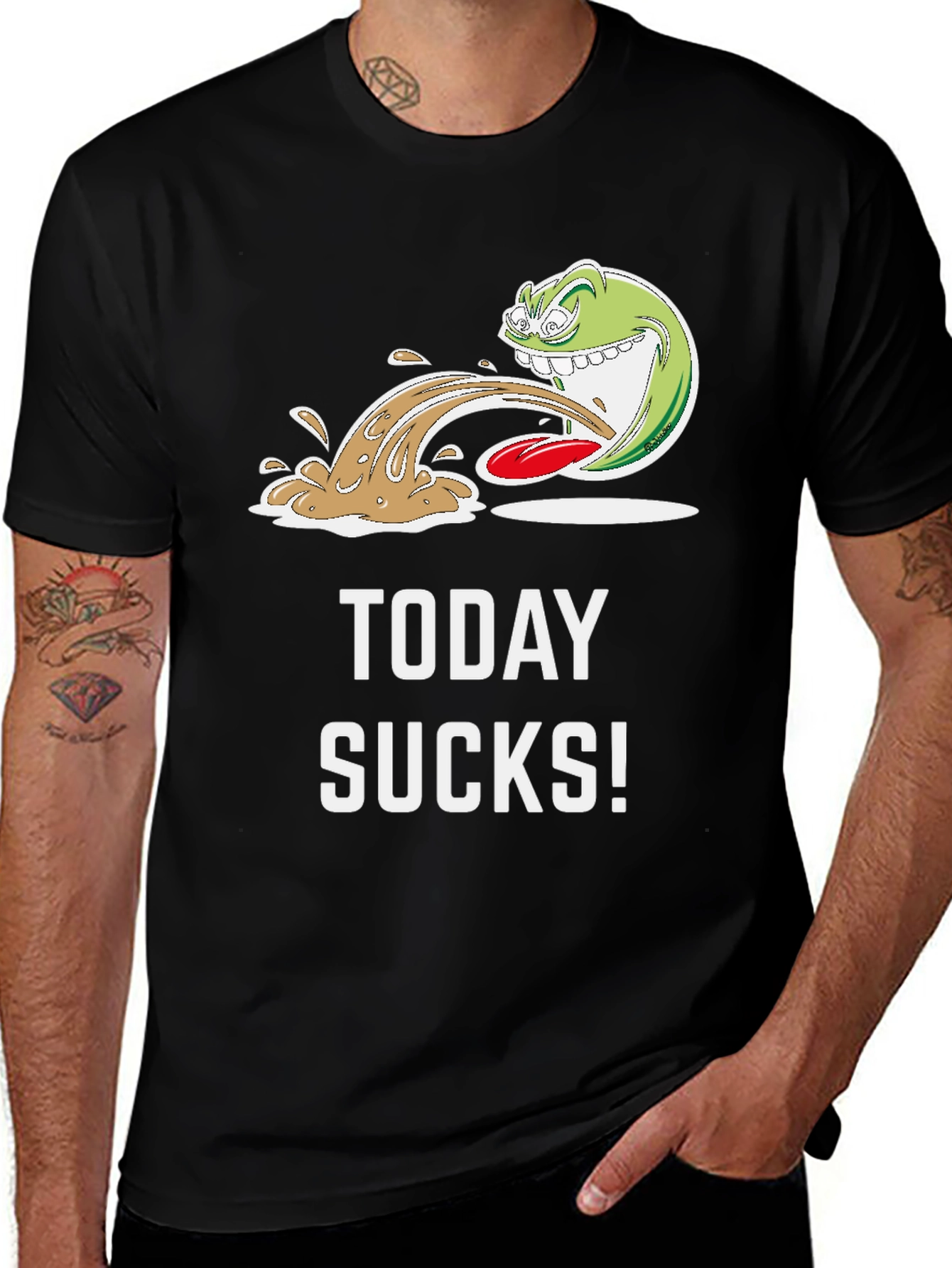 Today Sucks! Graphic T-Shirt - Black Crew Neck