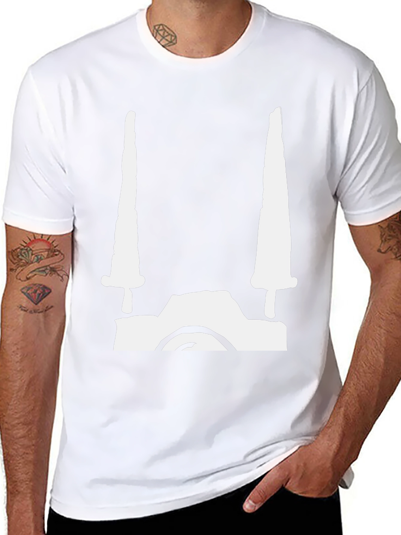 Edgy Swords Graphic Tee - Black Cotton Blend