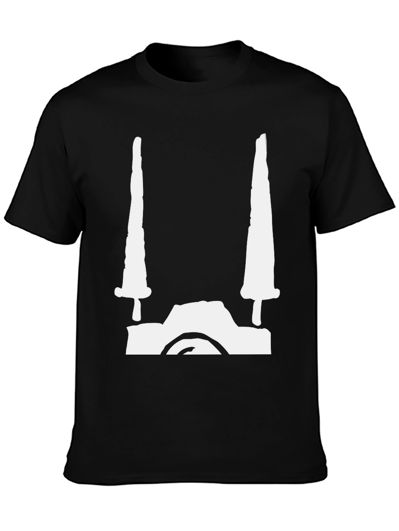 Edgy Swords Graphic Tee - Black Cotton Blend