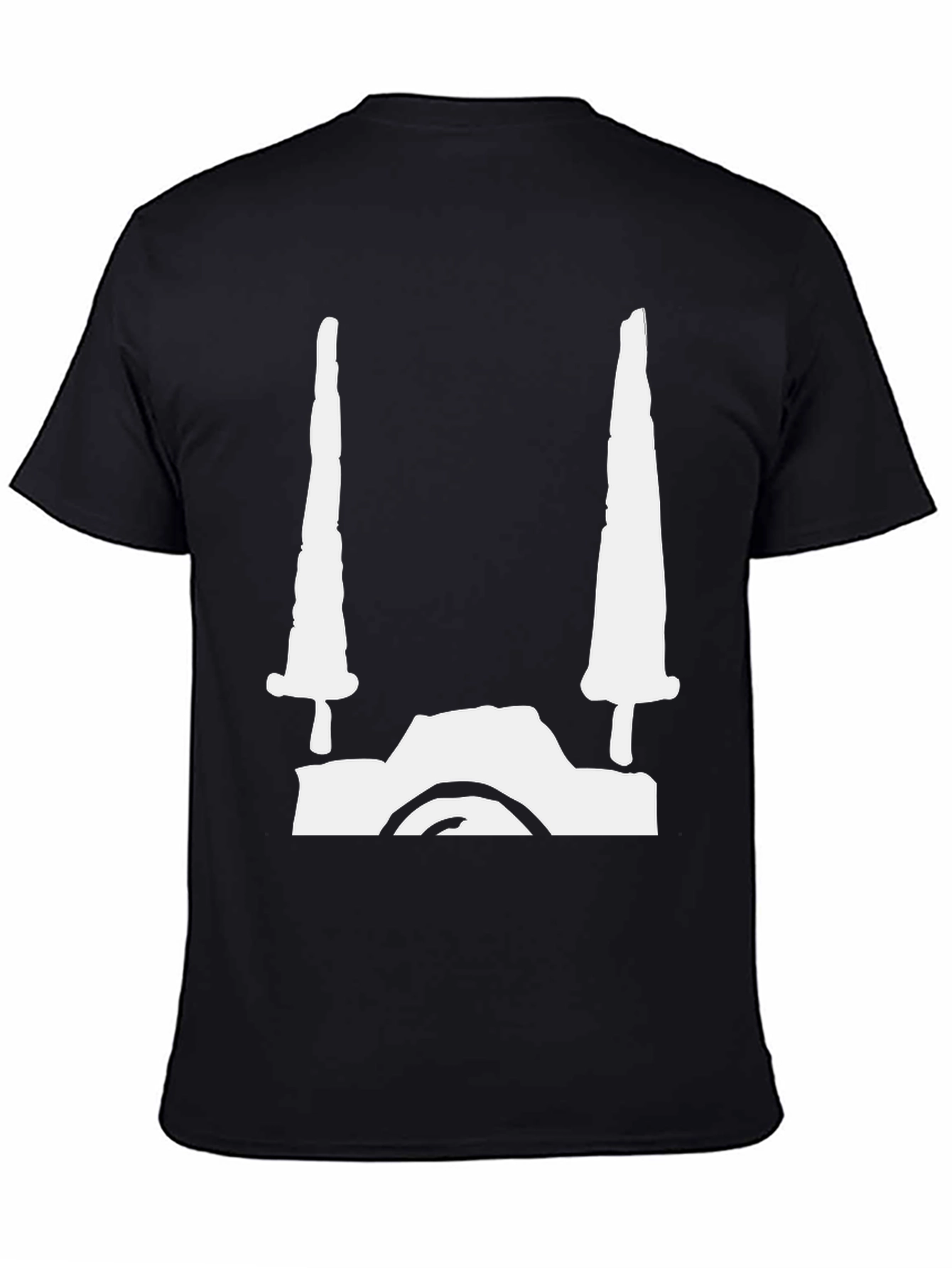 Edgy Swords Graphic Tee - Black Cotton Blend