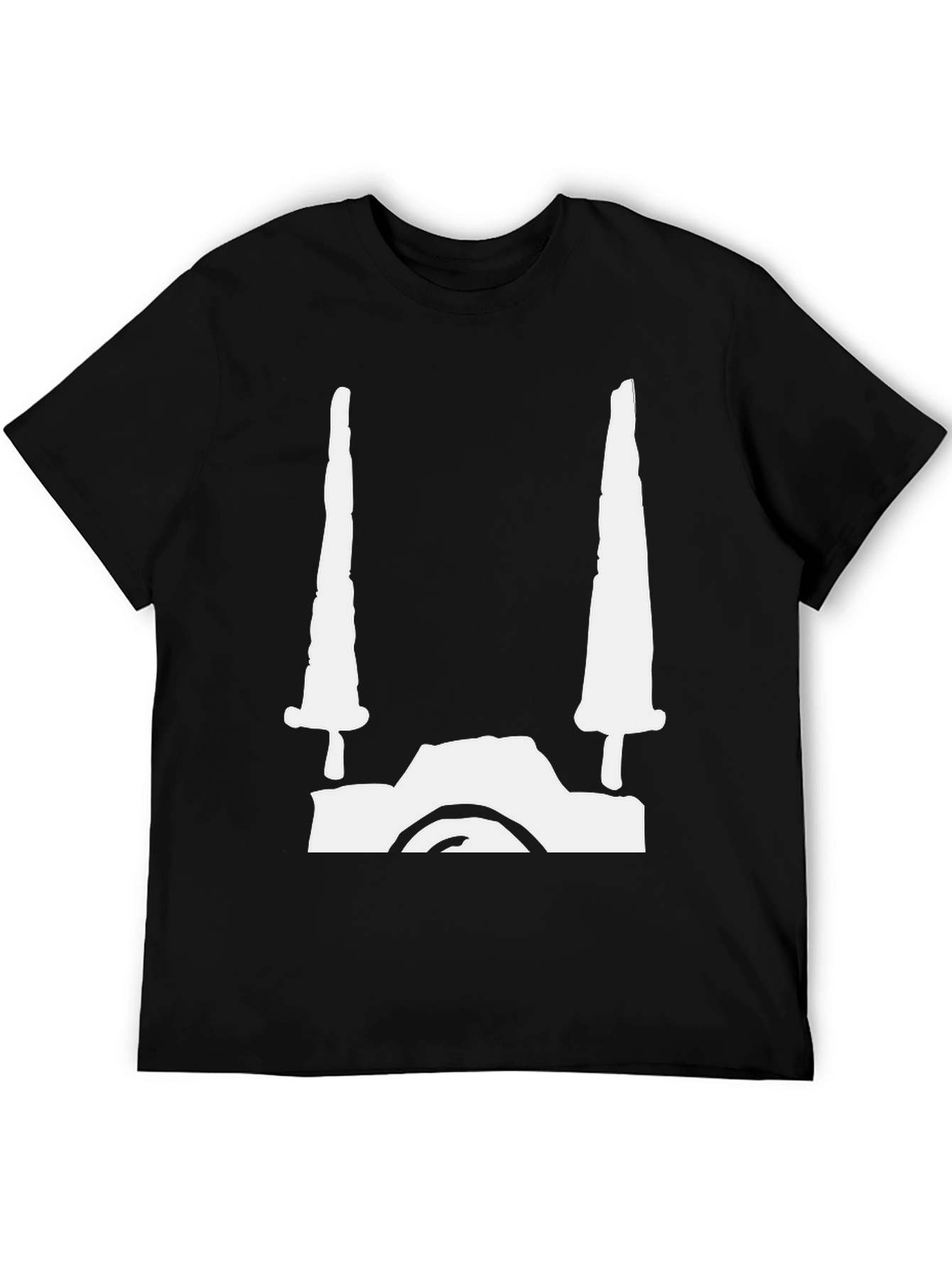 Edgy Swords Graphic Tee - Black Cotton Blend