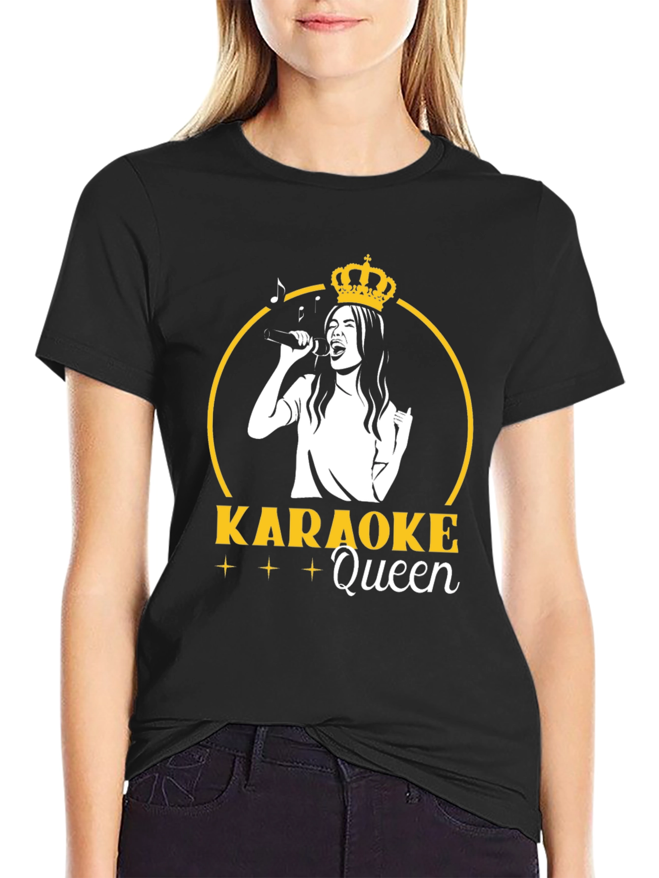 Karaoke Queen Graphic T-Shirt - Black