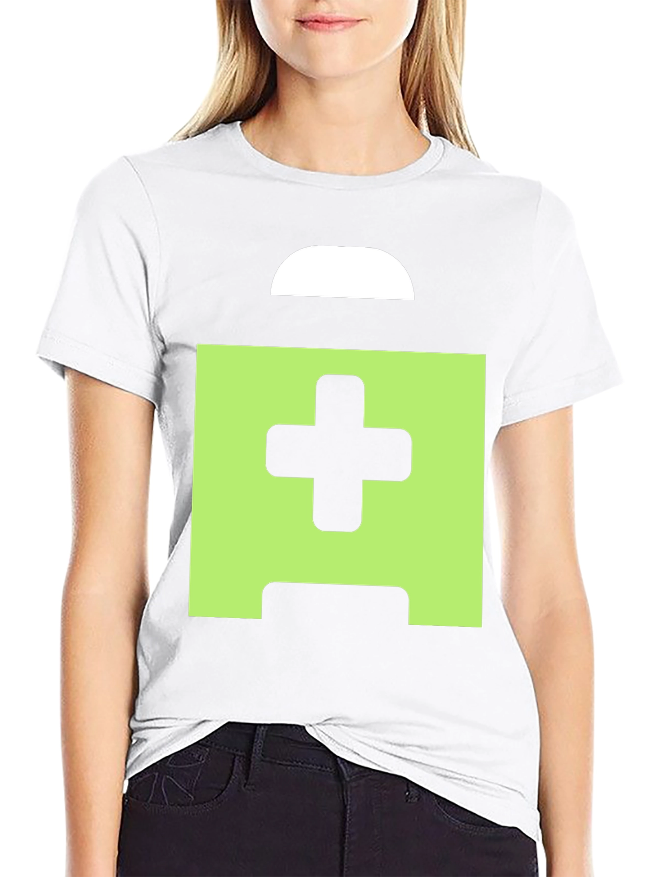 Pixelated Cross Graphic Black Tee Shirt