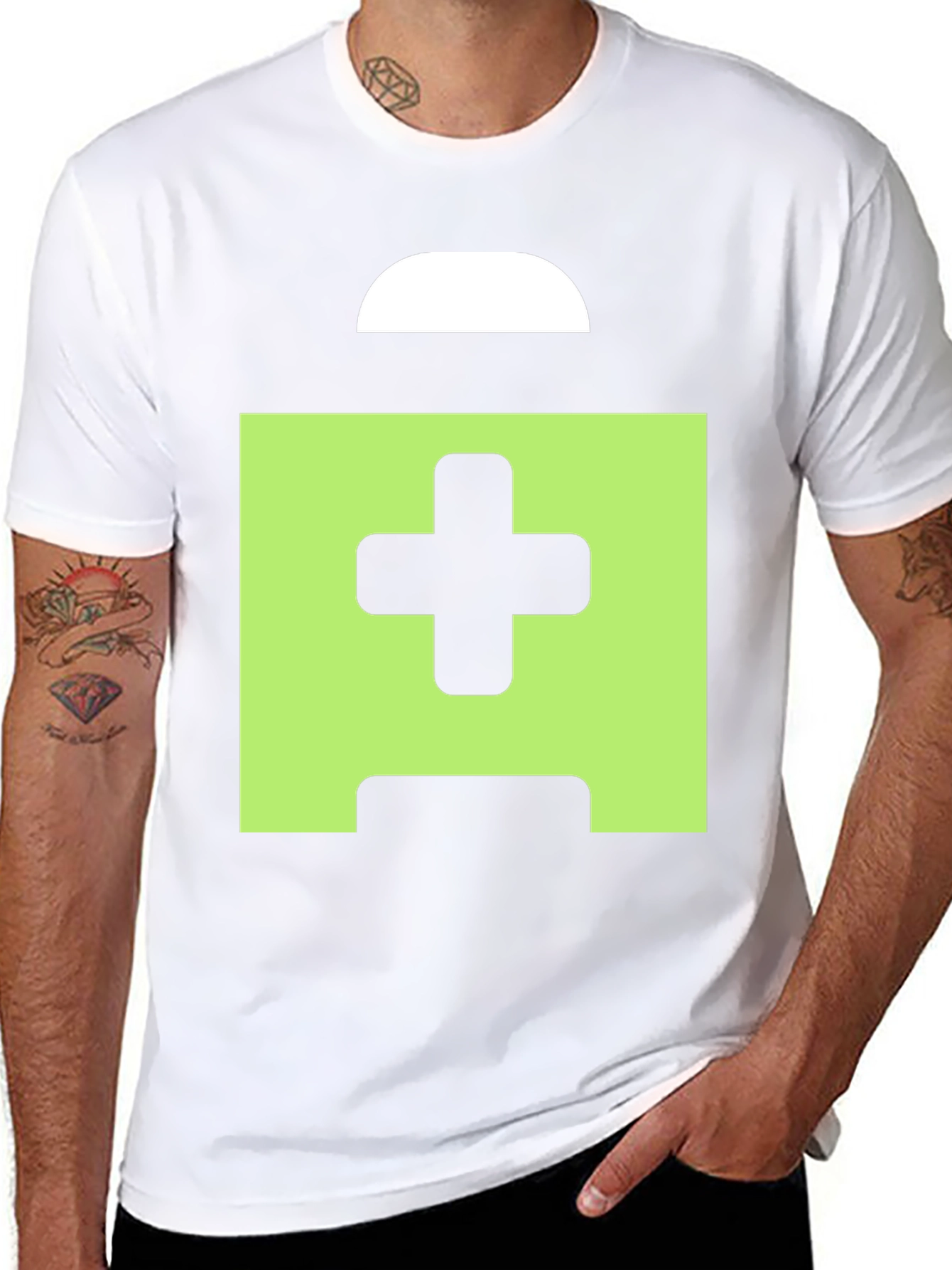 Pixelated Cross Graphic Black Tee Shirt