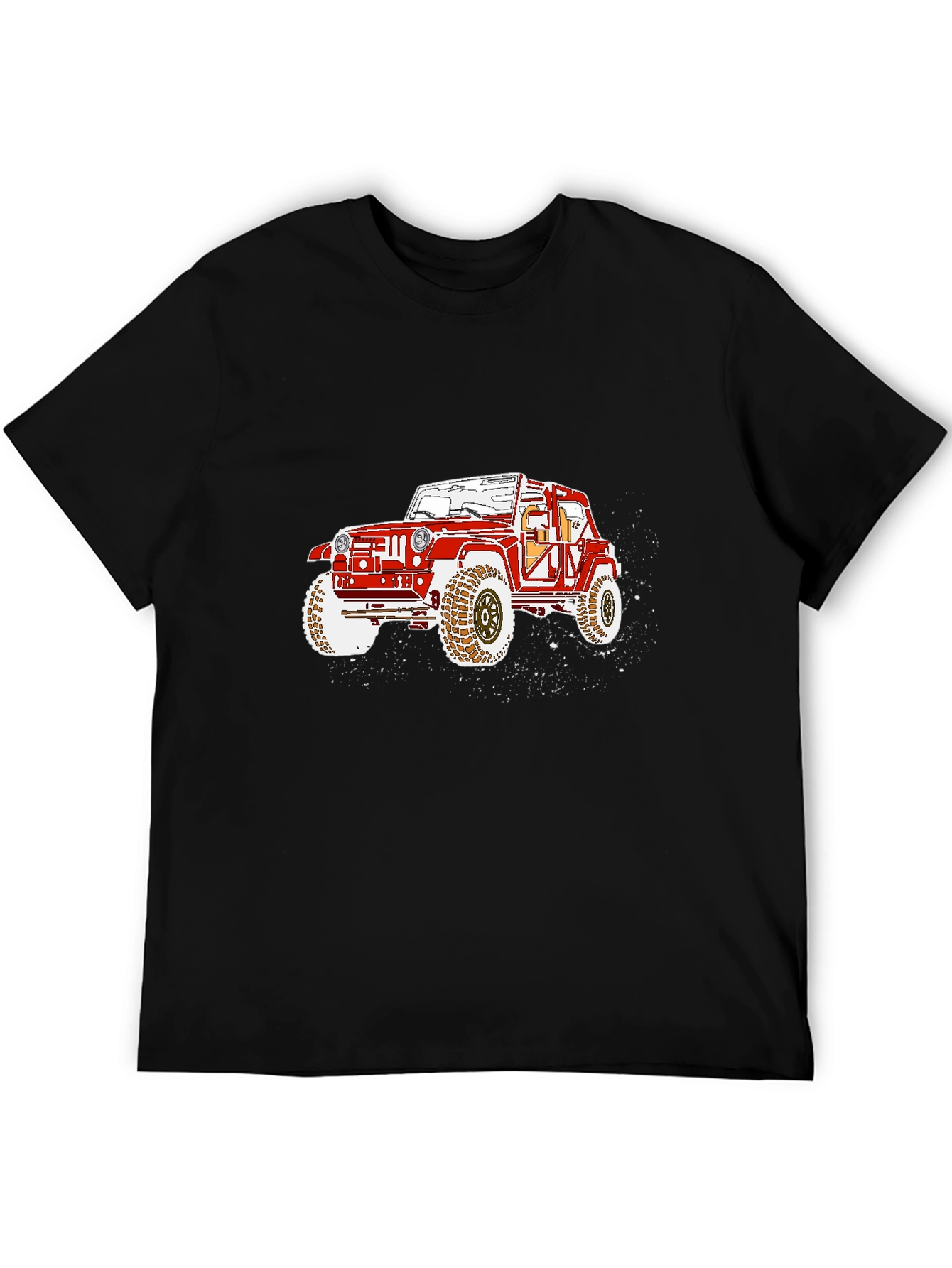 Off-Road Jeep Graphic Tee - Black Casual T-Shirt