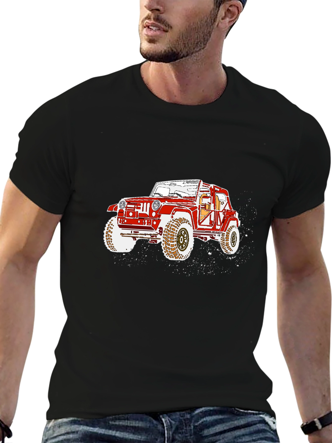Off-Road Jeep Graphic Tee - Black Casual T-Shirt