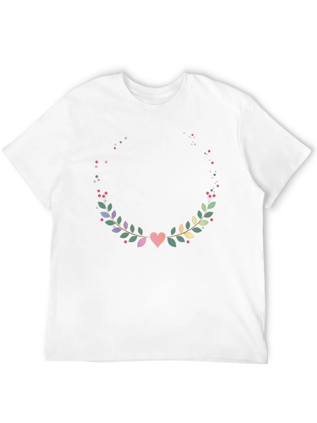 Floral Heart Wreath T-Shirt - Stylish Graphic Tee