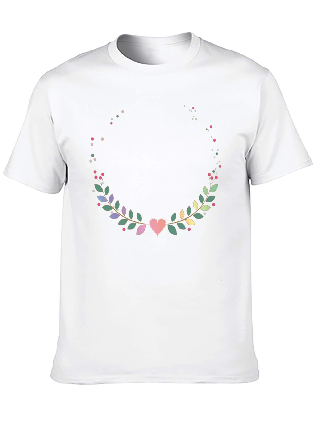 Floral Heart Wreath T-Shirt - Stylish Graphic Tee