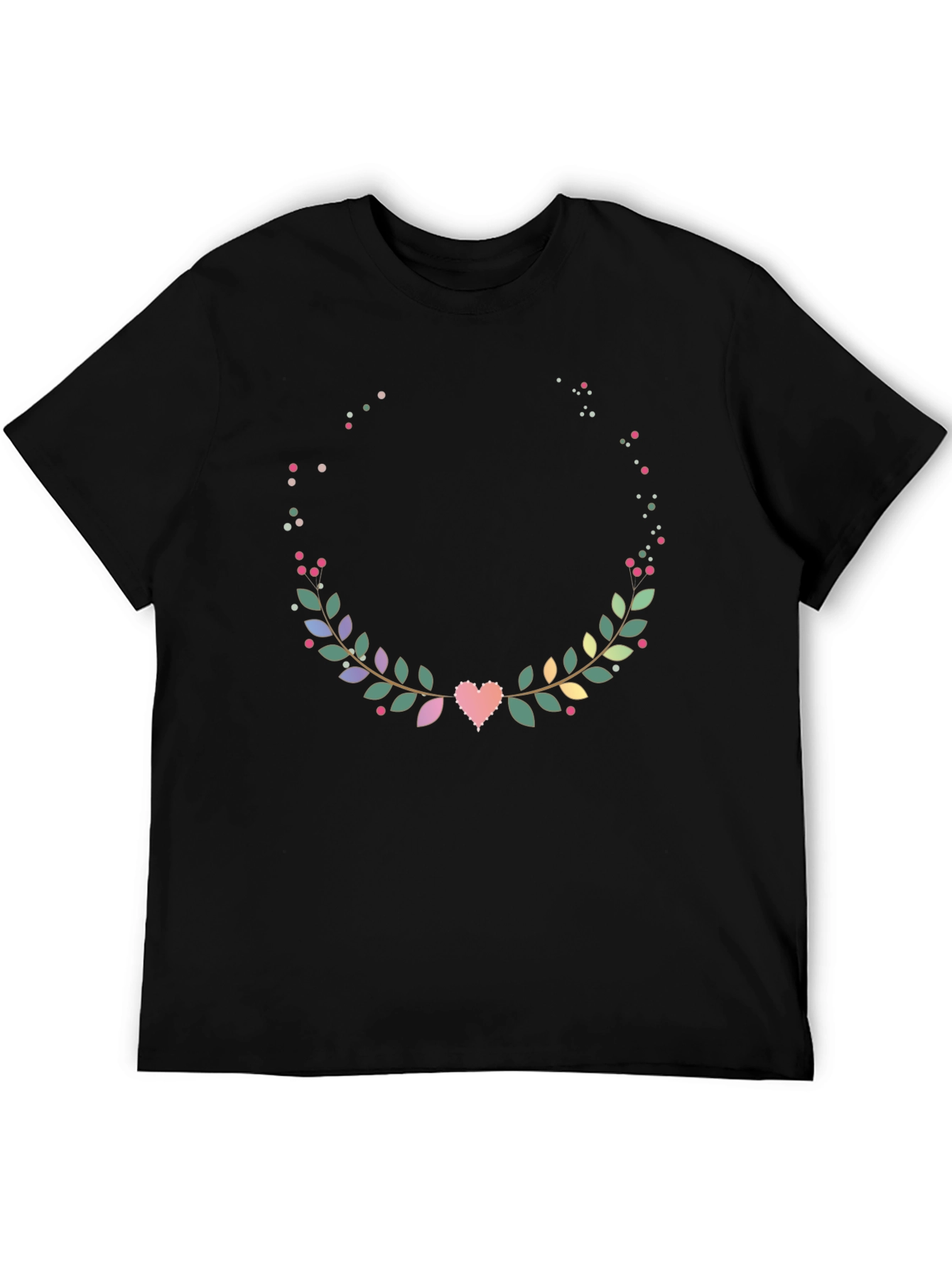 Floral Heart Wreath T-Shirt - Stylish Graphic Tee