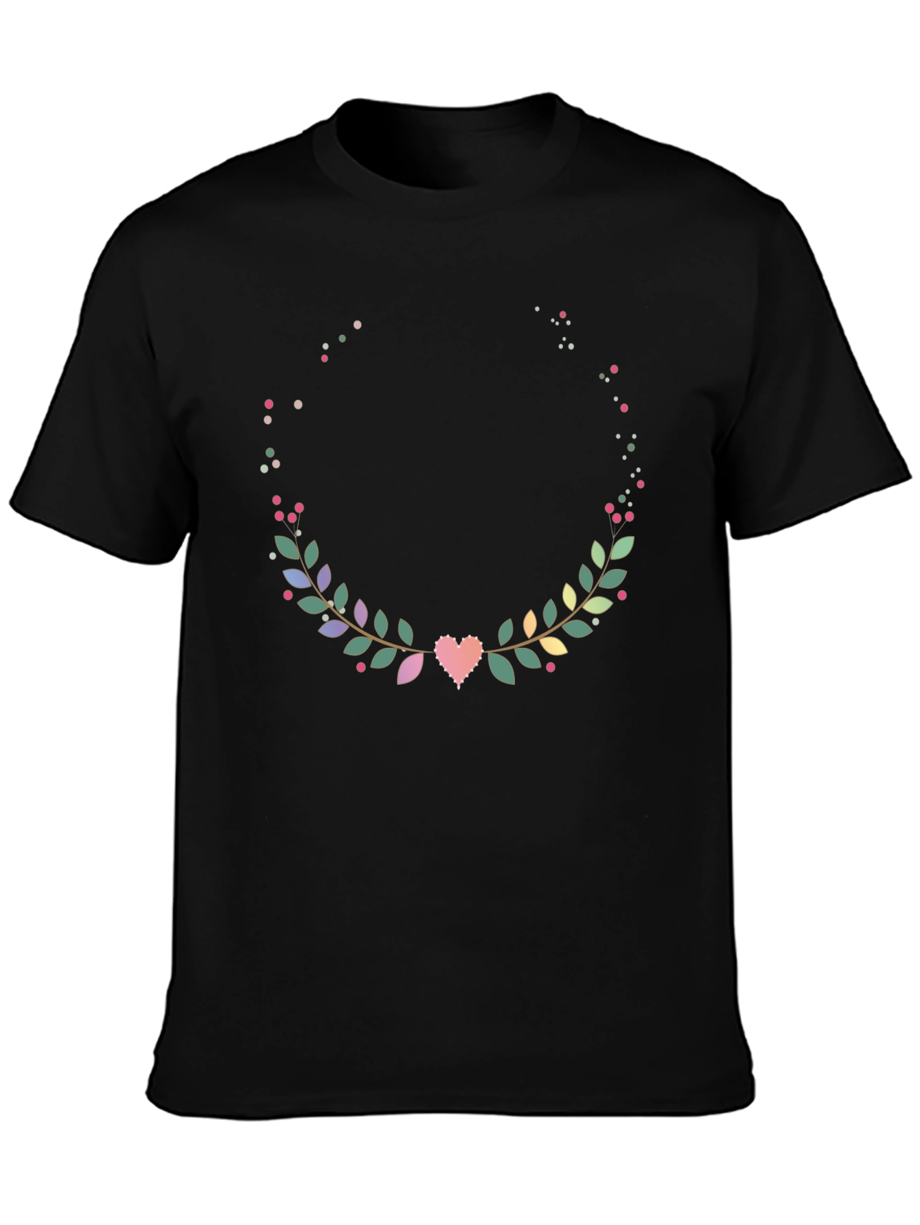 Floral Heart Wreath T-Shirt - Stylish Graphic Tee